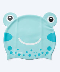 Watery swimming cap for kids - Dashers - Frog (Light blue)