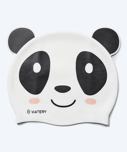 Watery swim cap for kids - Dashers - Panda Bear (White/Black)
