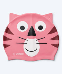 Watery swimming cap for kids - Dashers - Tiger (Light pink)