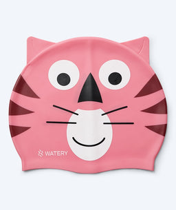Watery swimming cap for kids - Dashers - Tiger (Light pink)