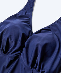 Watery swimsuit with skirt for women - Dayla - Dark blue
