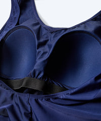Watery skirted swimsuit for women - Dayla - Dark Blue