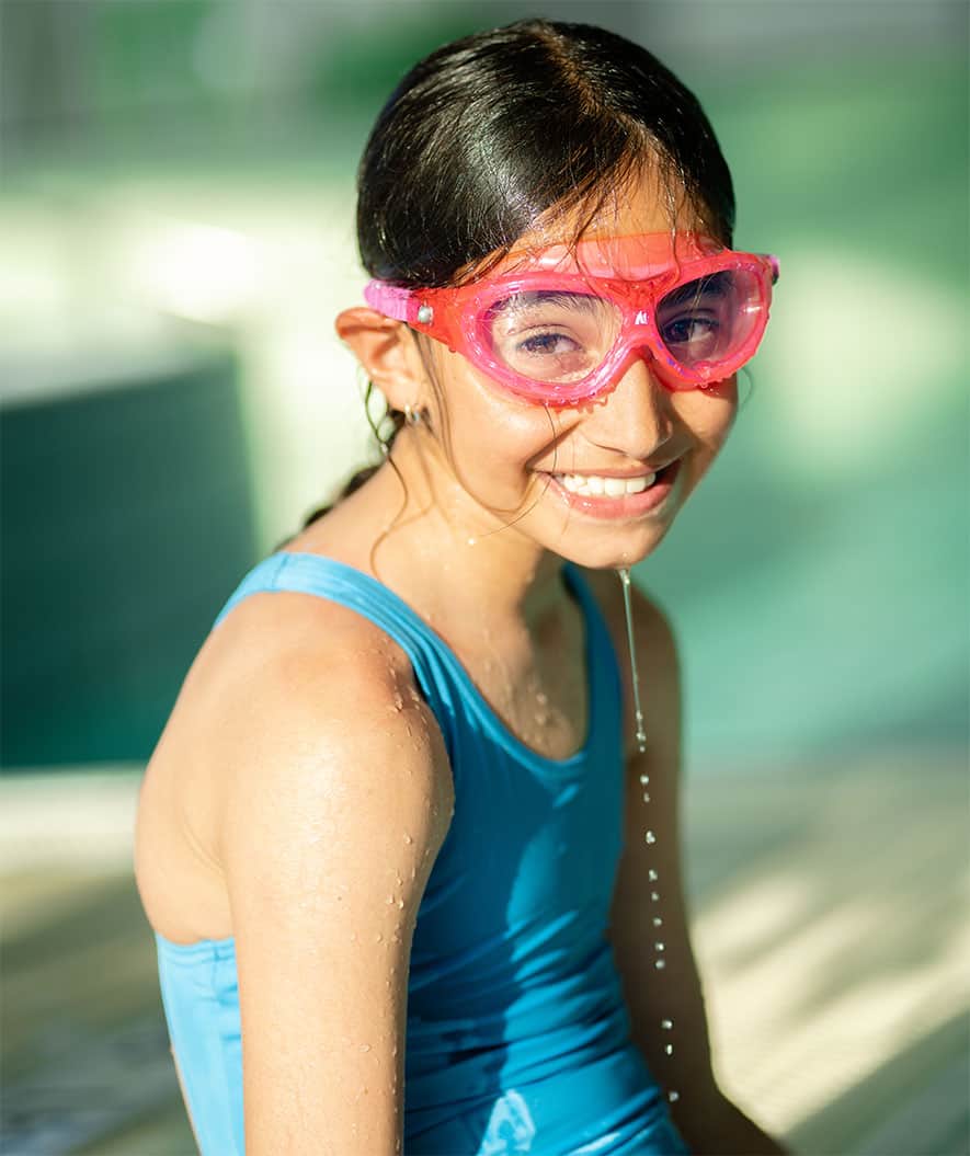 Watery swimsuit for girls - Eco Poolparty - Electric Blue