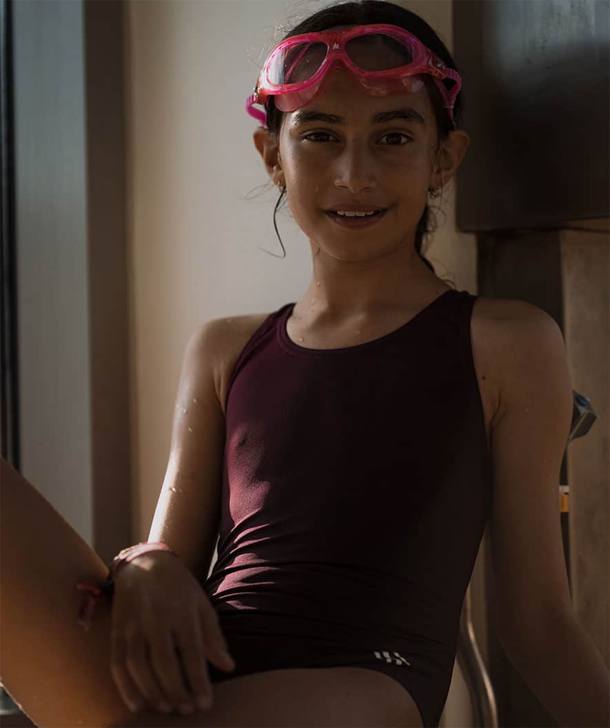 Watery swimsuit for girls - Eco Poolparty - Ruby Red