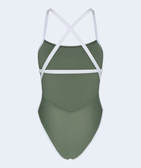 Watery swimsuit for women - Eco Sunkissed Solid - Army