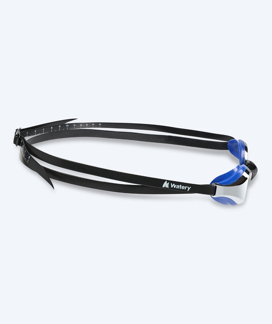 Watery Elite swimming goggles - Poseidon Mirror - Blue/silver