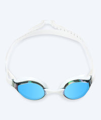 Watery Elite swim goggles - Poseidon Mirror - White/blue