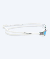 Watery Elite swim goggles - Poseidon Mirror - White/blue