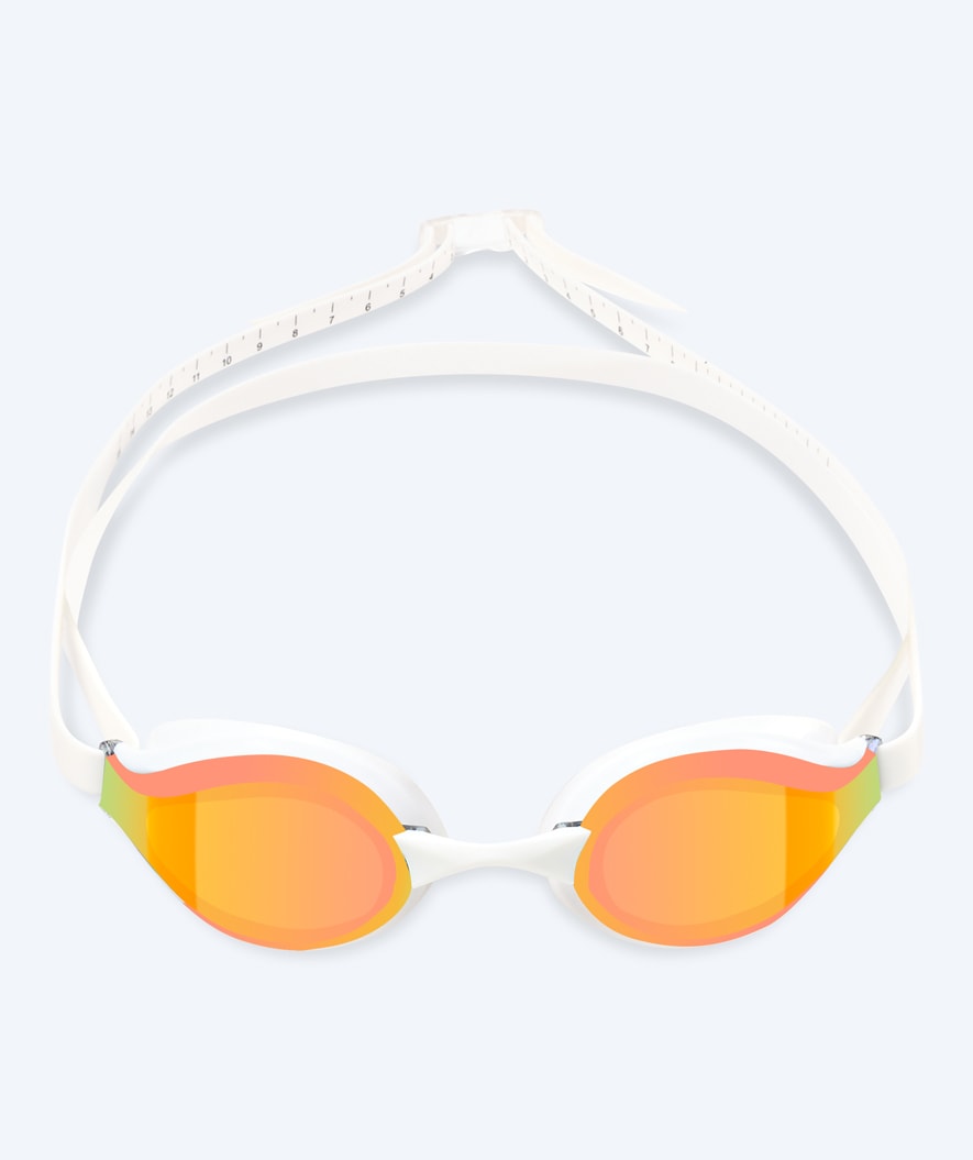 Watery Elite swim goggles - Poseidon Mirror - White/gold
