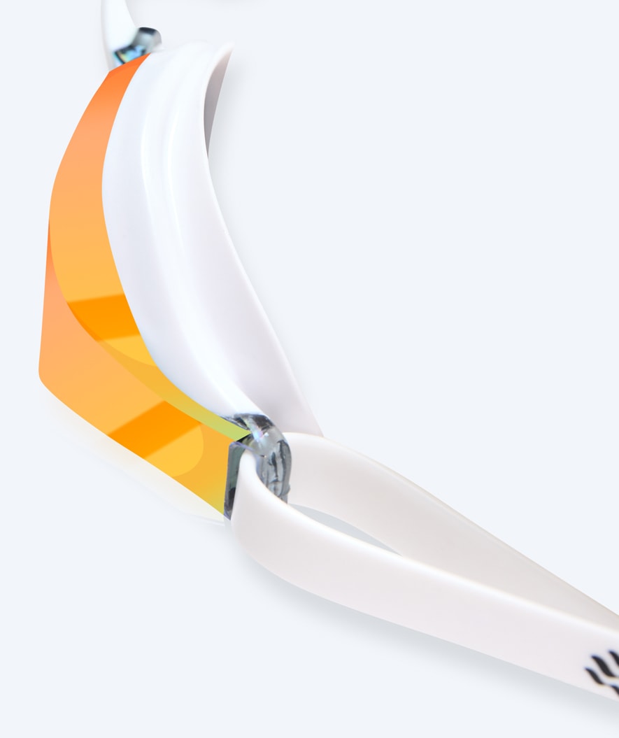 Watery Elite swim goggles - Poseidon Mirror - White/gold