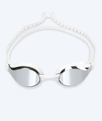 Watery Elite swim goggles - Poseidon Mirror - White/silver
