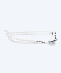 Watery Elite swim goggles - Poseidon Mirror - White/silver