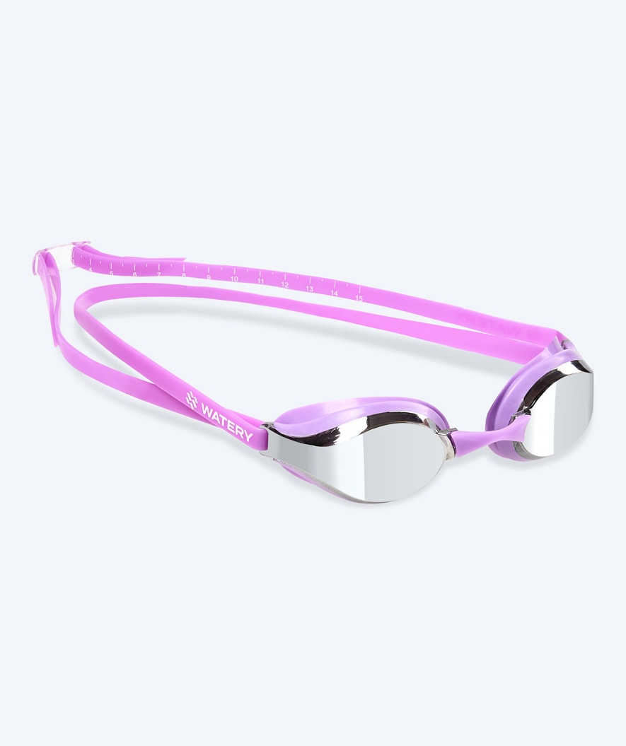 Watery Elite swimming goggles - Poseidon Mirror - Purple/silver