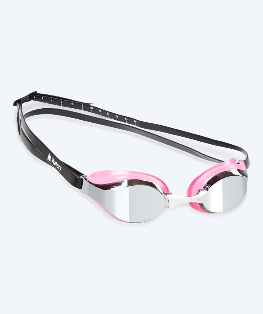 Watery Elite swimming goggles - Poseidon Mirror - Pink/silver