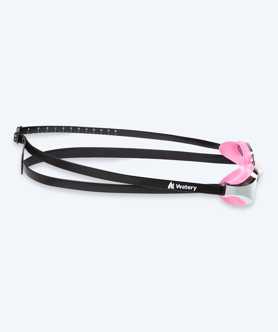 Watery Elite swimming goggles - Poseidon Mirror - Pink/silver