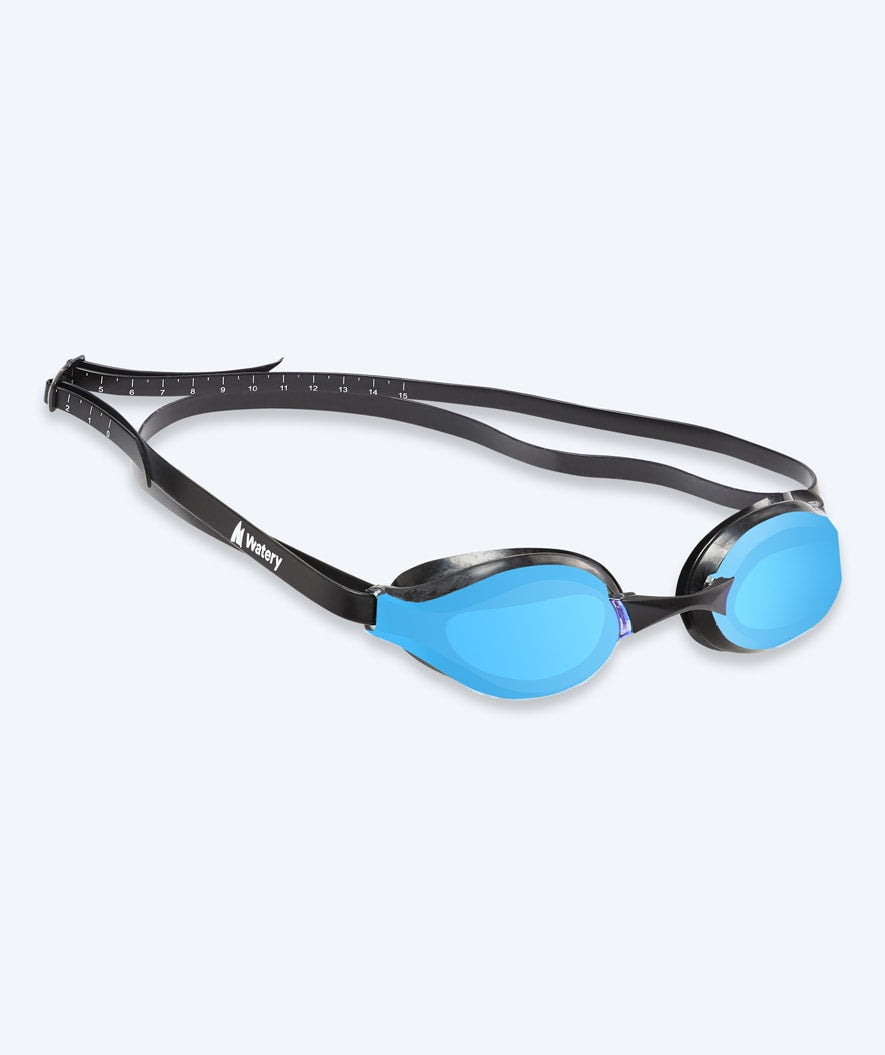 Watery Elite swimming goggles - Poseidon Mirror - Black/blue