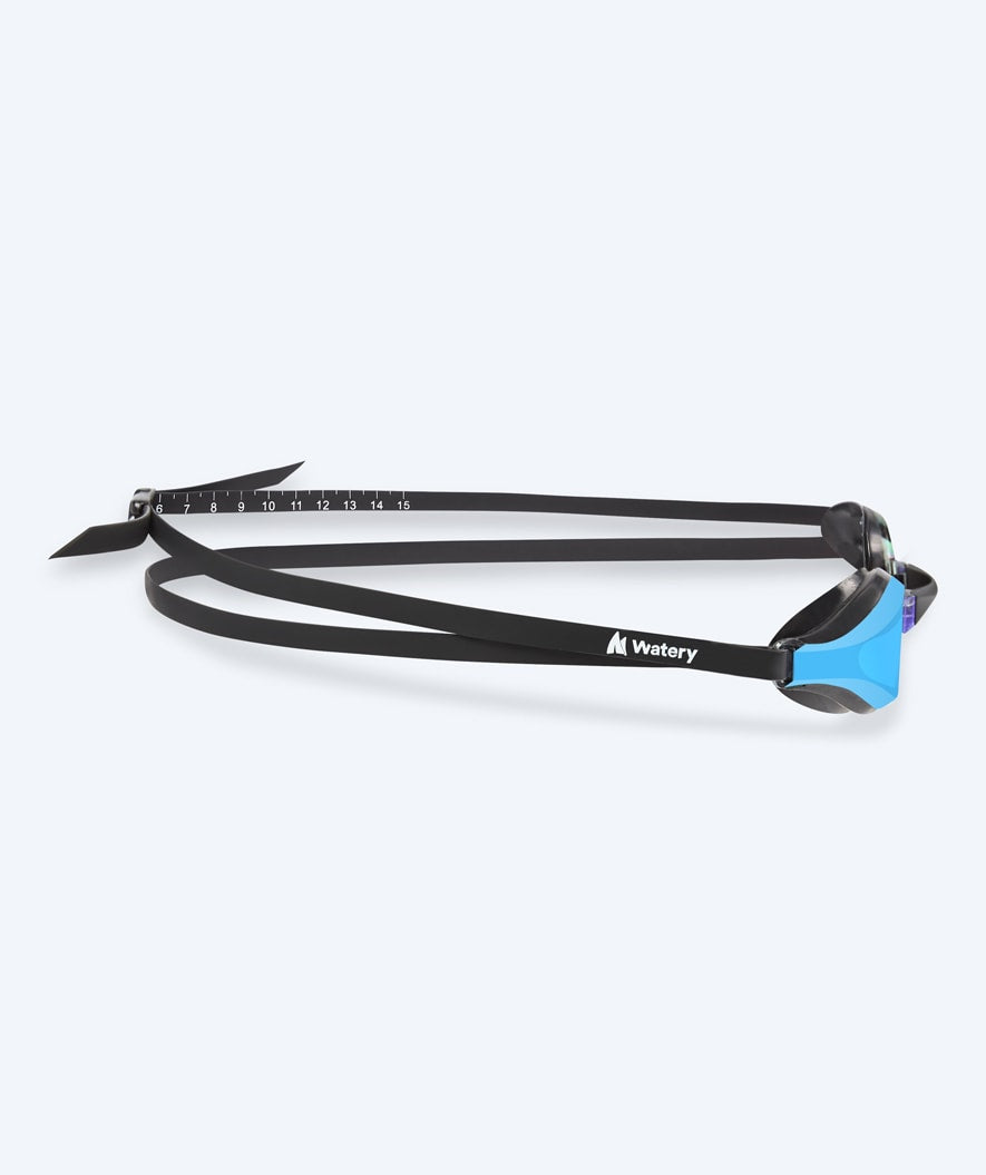 Watery Elite swim goggles - Poseidon Mirror - Black/blue