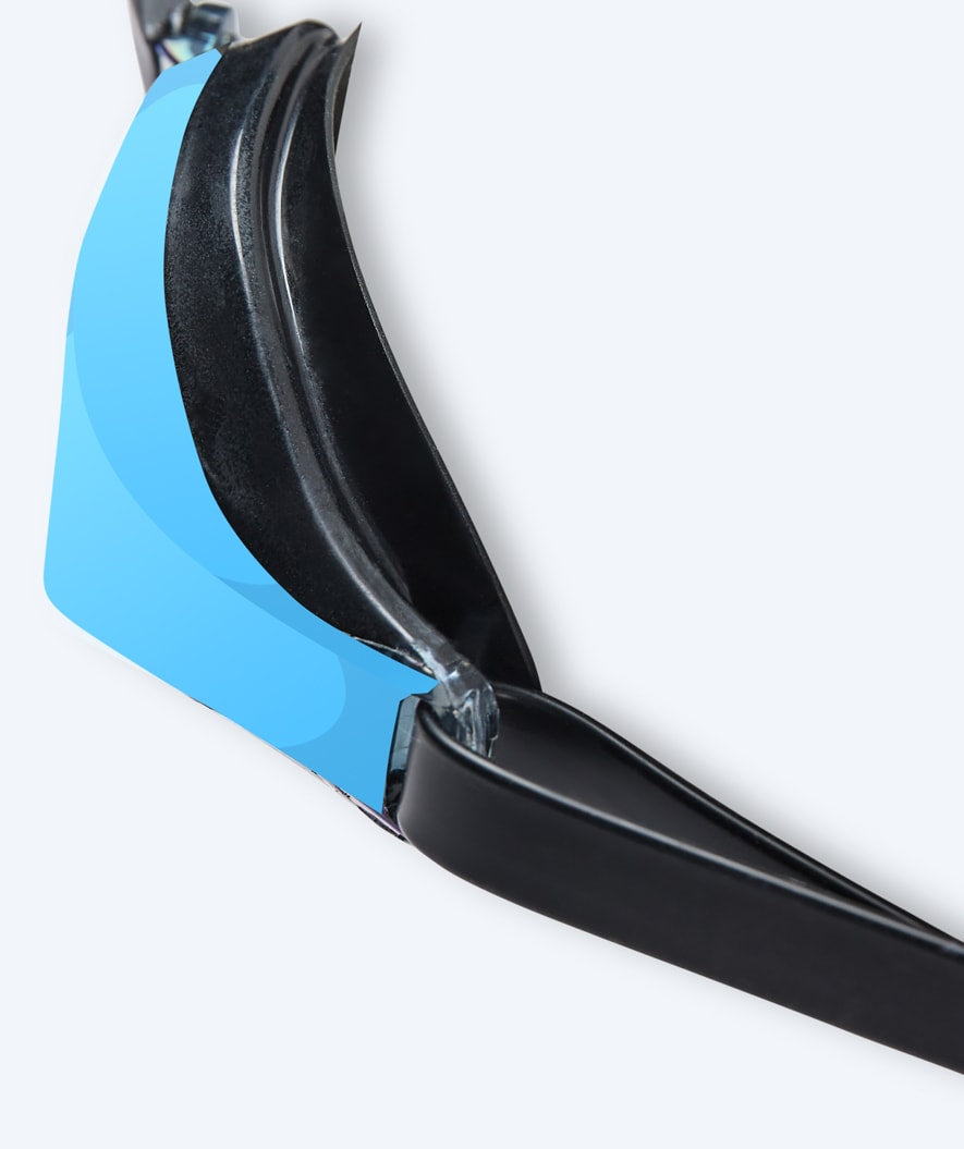 Watery Elite swim goggles - Poseidon Mirror - Black/blue