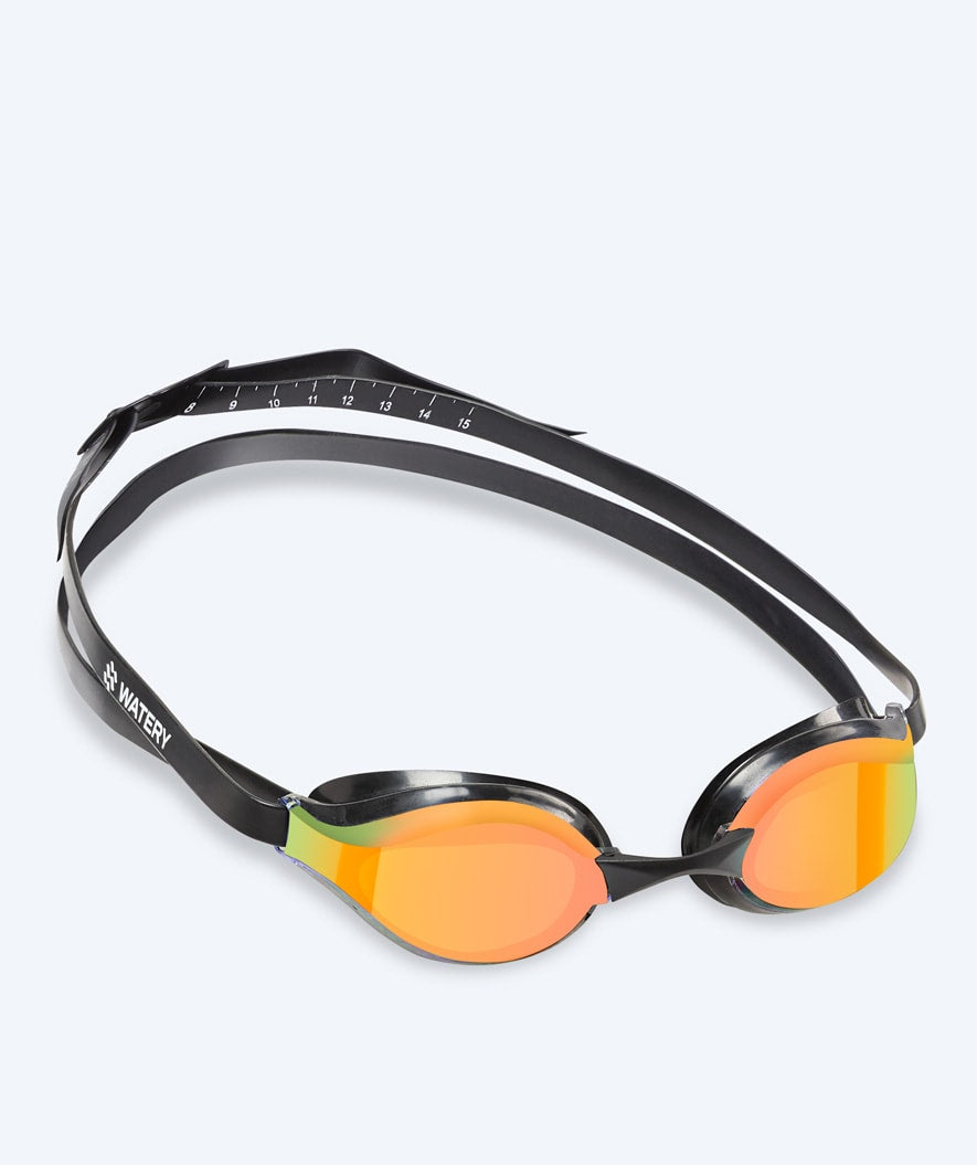 Watery Elite swimming goggles - Poseidon Mirror - Black/gold