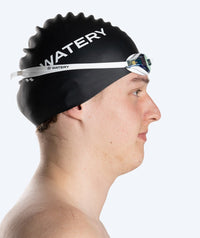 Watery Elite swim goggles - Poseidon Mirror - White/gold