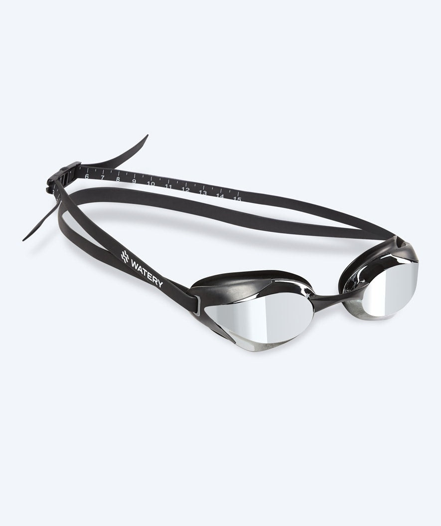 Watery Elite swimming goggles - Poseidon Ultra Mirror - Black/silver