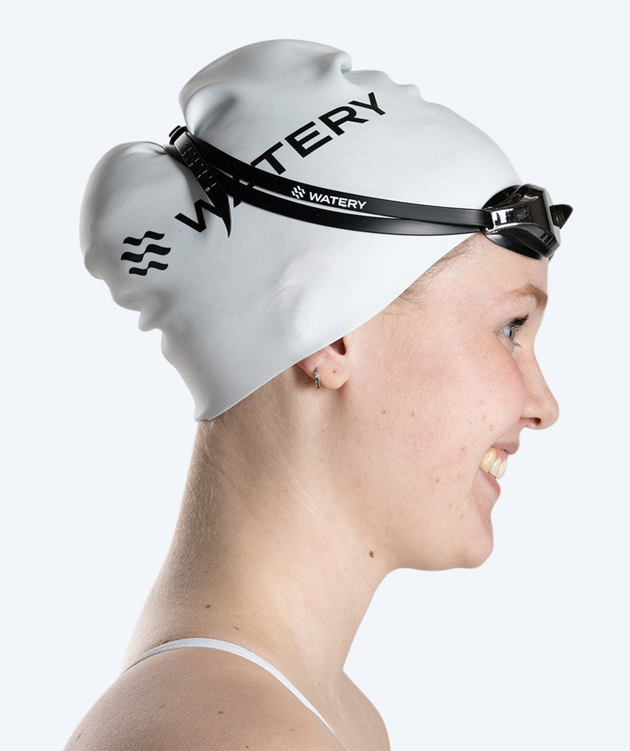 Watery Elite swimming goggles - Poseidon Mirror - Black/silver