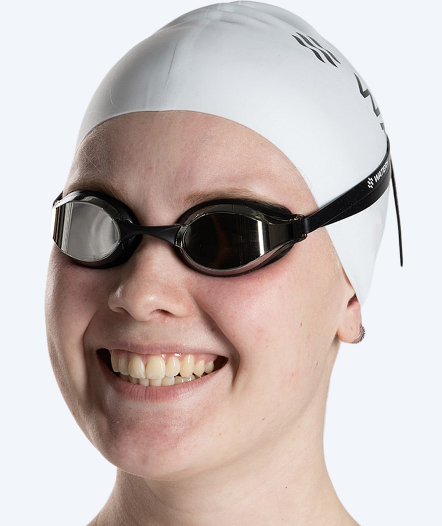 Watery Elite swimming goggles - Poseidon Mirror - Black/silver