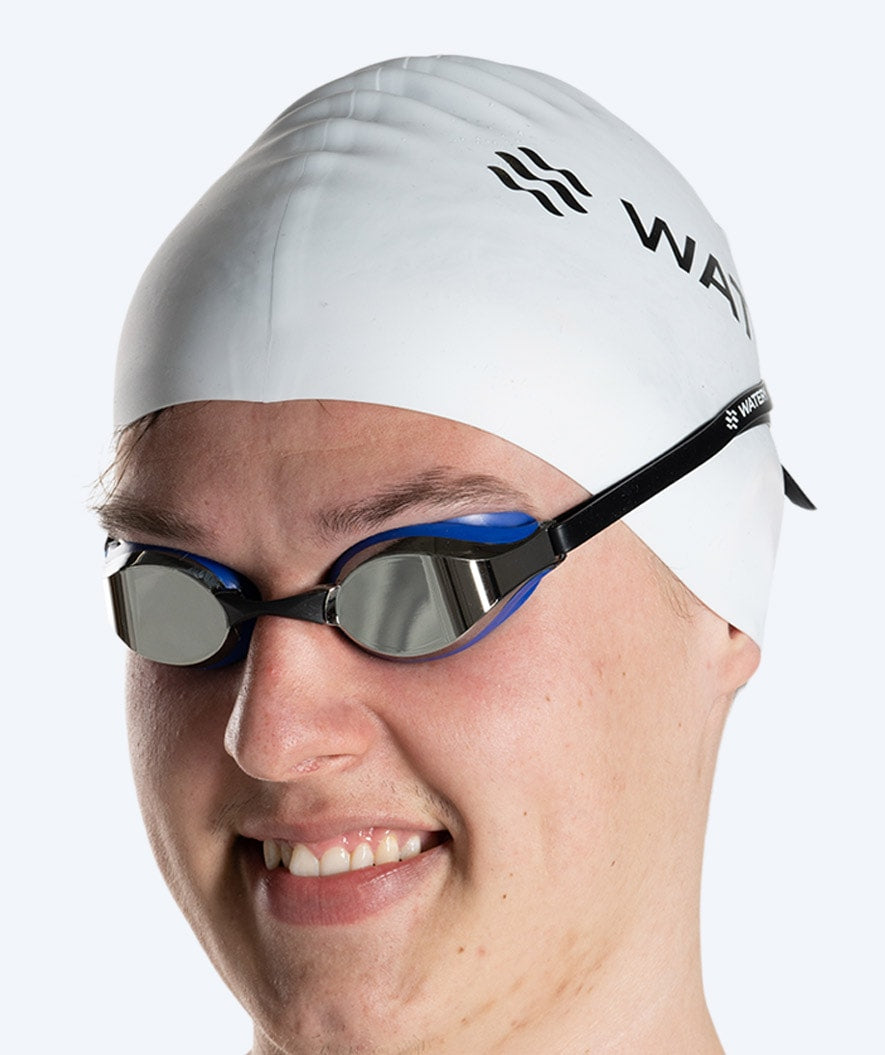 Watery Elite swimming goggles - Poseidon Mirror - Blue/silver