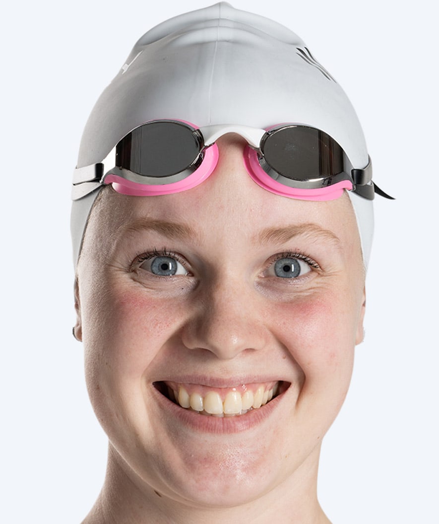 Watery Elite swim goggles - Poseidon Mirror - Pink/silver