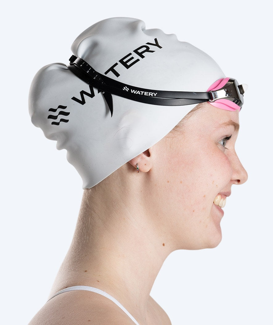 Watery Elite swimming goggles - Poseidon Mirror - Pink/silver