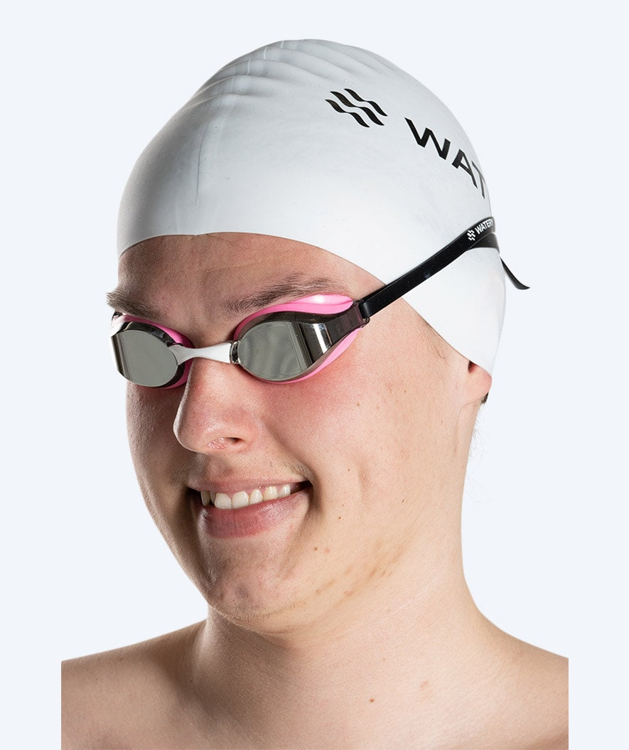 Watery Elite swim goggles - Poseidon Mirror - Pink/silver