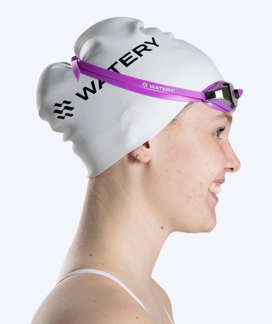 Watery Elite swimming goggles - Poseidon Mirror - Purple/silver