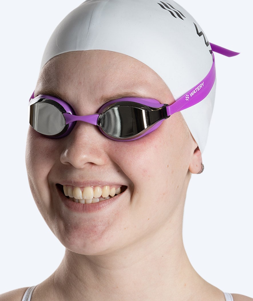 Watery Elite swimming goggles - Poseidon Mirror - Purple/silver