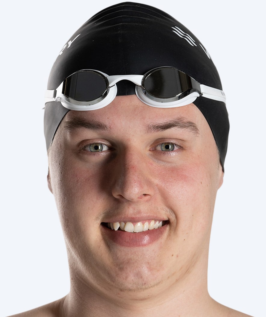 Watery Elite swimming goggles - Poseidon Mirror - White/silver