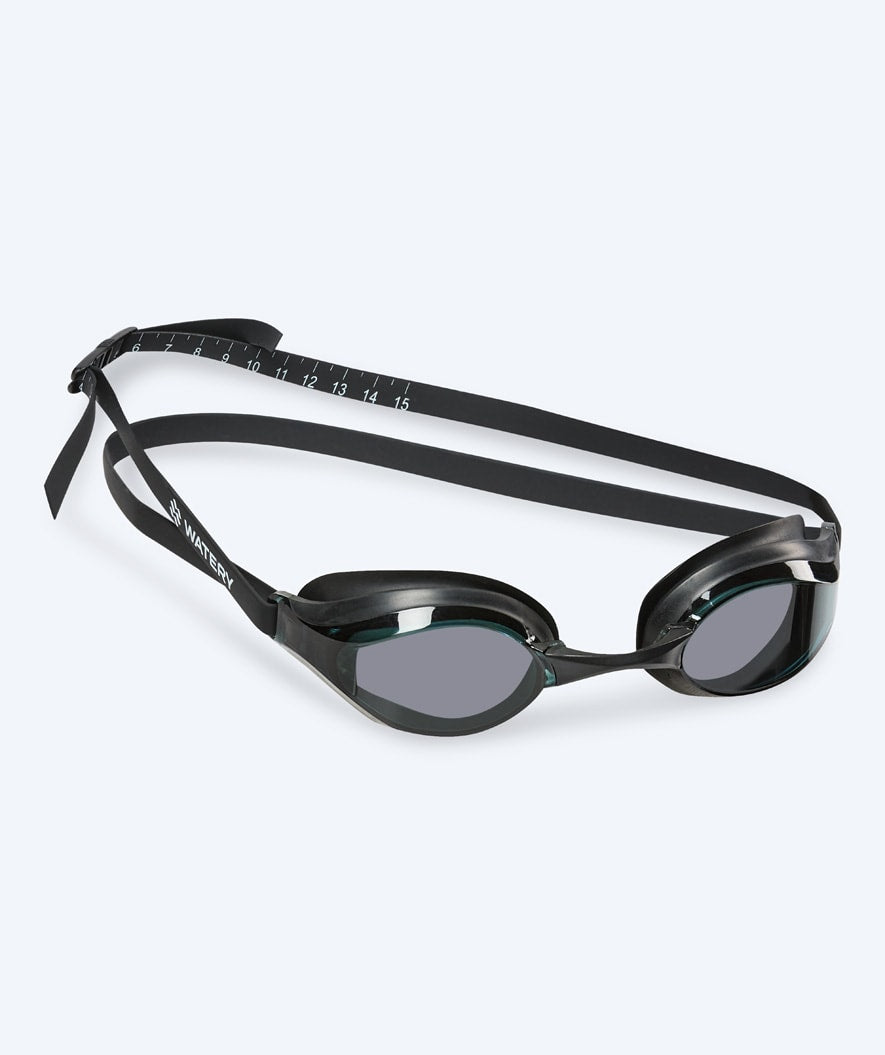 Watery Elite swimming goggles - Poseidon - Black (Smoke lens)