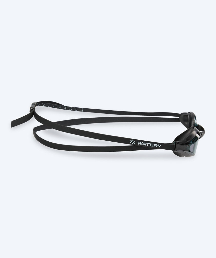 Watery Elite swim goggles - Poseidon - Black (Smoke lens)