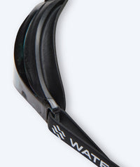 Watery Elite swim goggles - Poseidon - Black (Smoke lens)