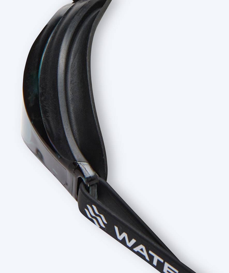 Watery Elite swim goggles - Poseidon - Black (Smoke lens)