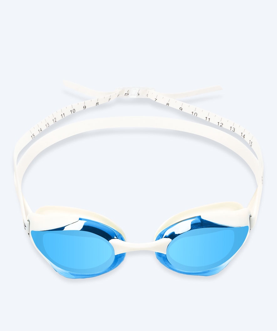 Watery swim goggles - Poseidon Ultra Mirror - White/blue