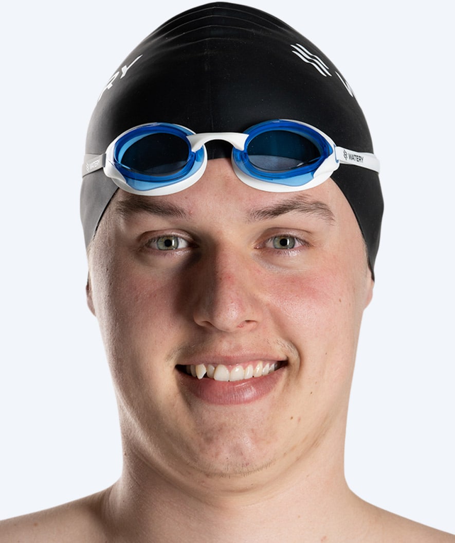Watery Elite swimming goggles - Poseidon Ultra - White/blue