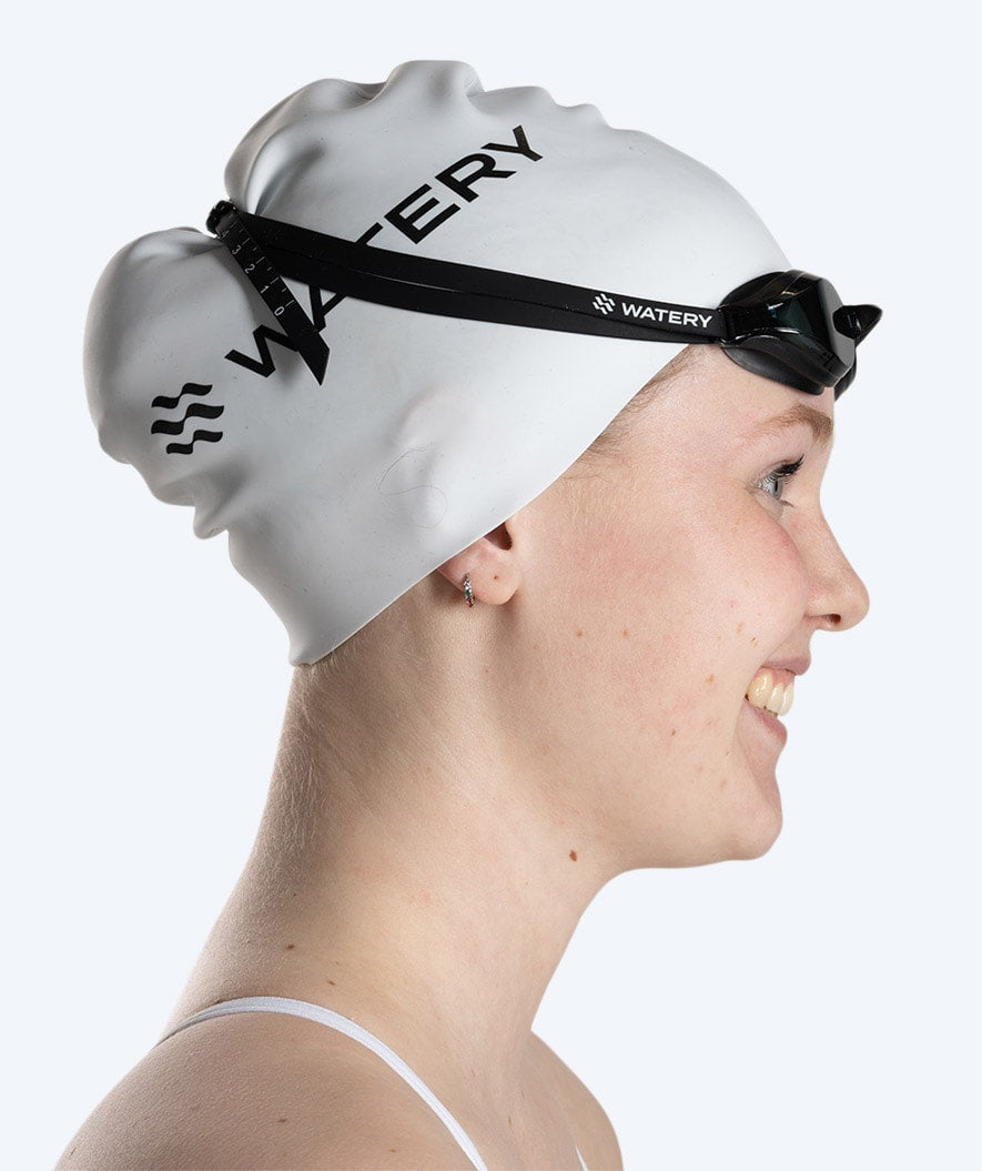 Watery Elite swim goggles - Poseidon - Black (Smoke lens)