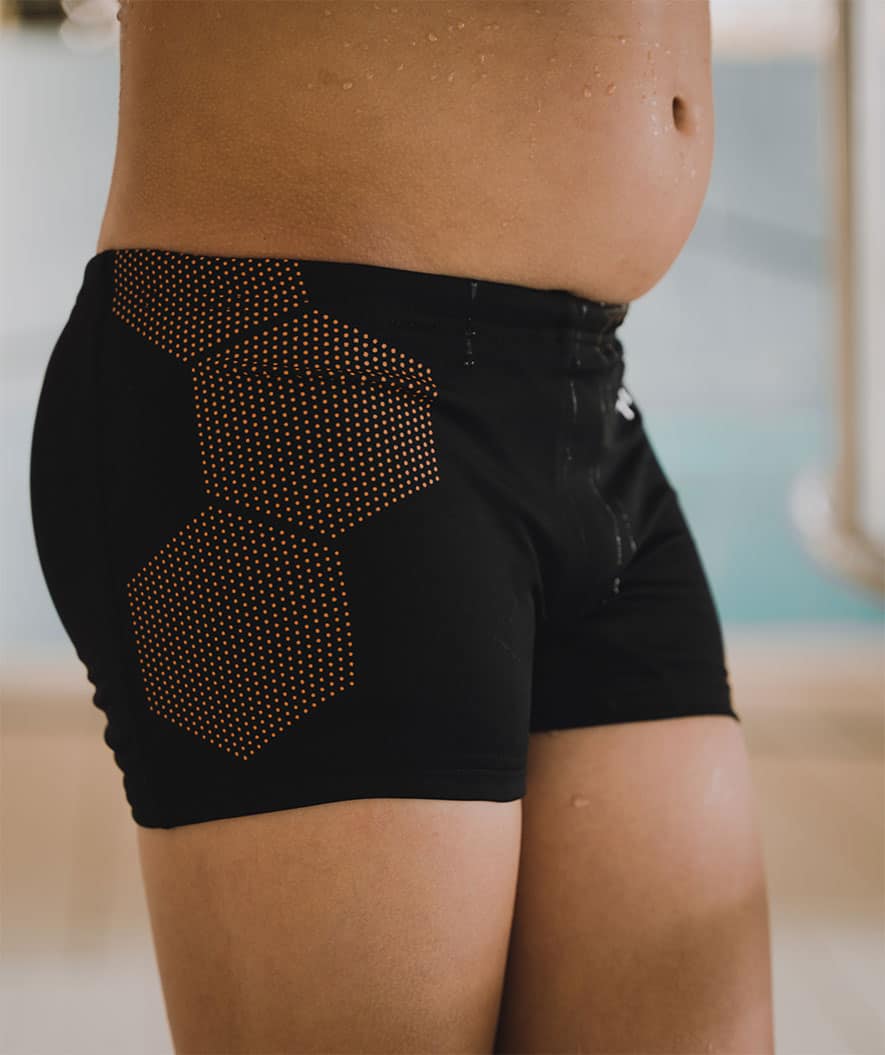 Watery aquashorts for boys - Flaming Vegas Eco - Orange Corner