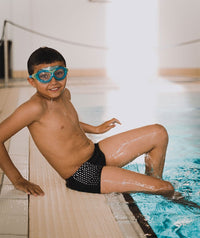 Watery swim trunks for boys - Flaming Vegas Eco - White Sporty