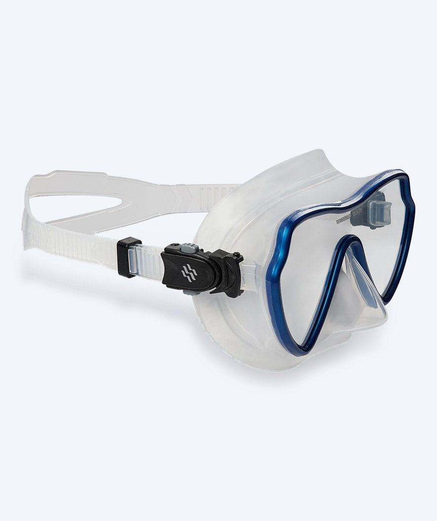 Watery diving mask for adults (from 15 years) - Fraser - Blue/clear