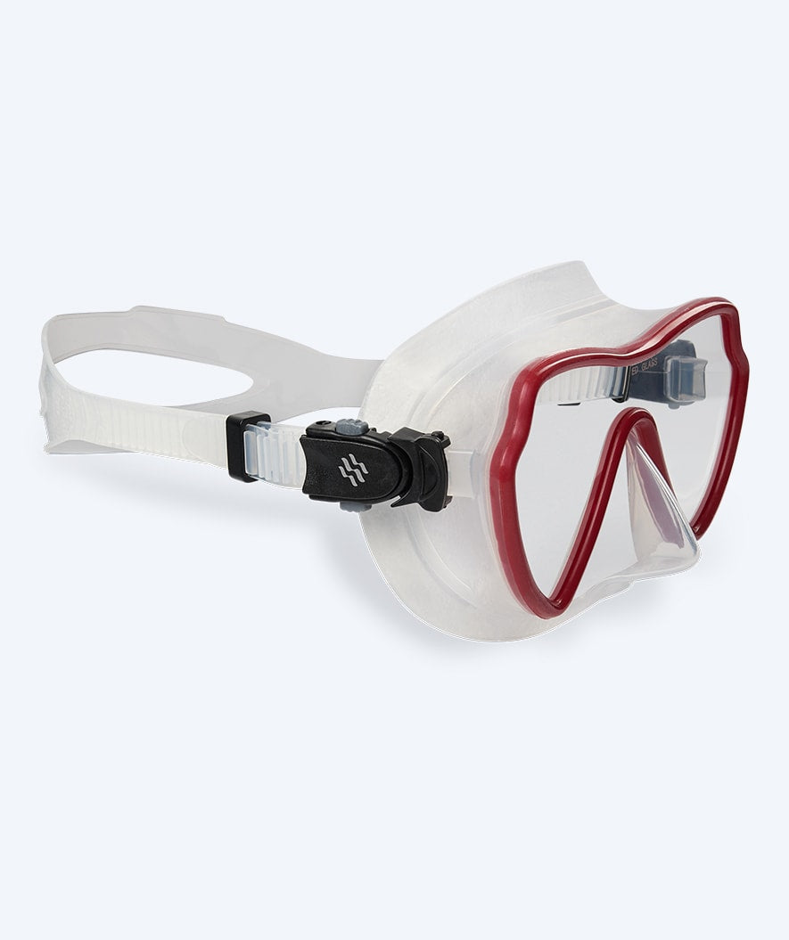 Watery diving mask for adults (from 15 years) - Fraser - Red/clear
