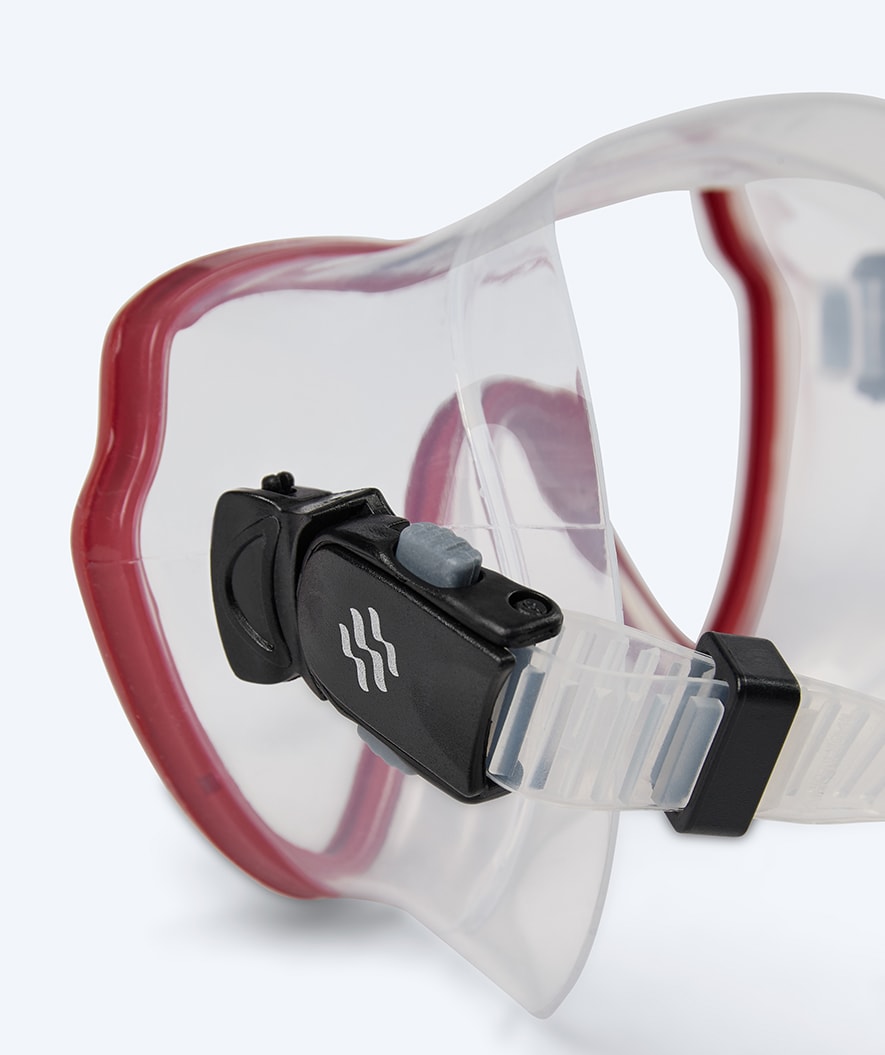 Watery diving mask for adults (from 15 years) - Fraser - Red/clear