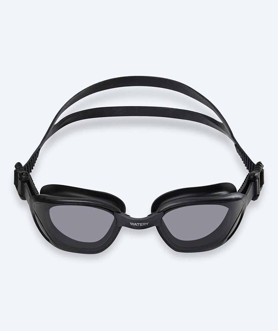 Watery training swimming goggles - Fraser - Black (Smoke lens)