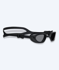 Watery training swimming goggles - Fraser - Black (Smoke lens)