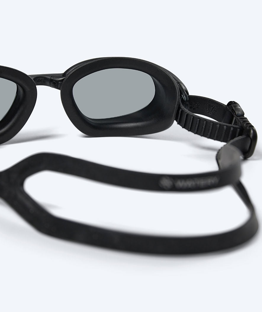 Watery training swimming goggles - Fraser - Black (Smoke lens)