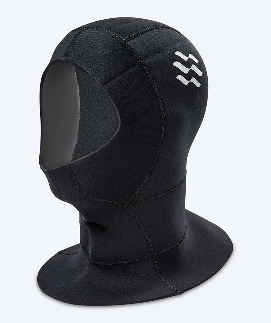 Watery neoprene hood with neck - Hedgehog (3mm) - Black